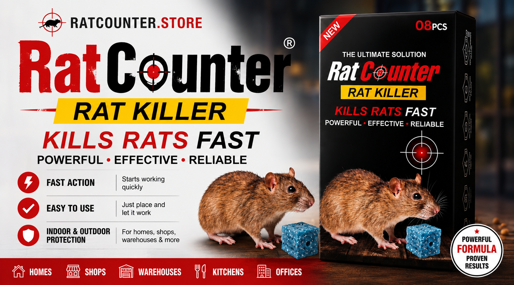 RatCounter – Powerful Rat Killer Cubes for Home & Warehouse